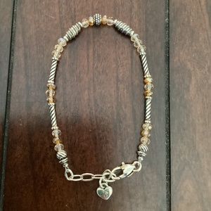 Brighton beaded bracelet (silver and amber)